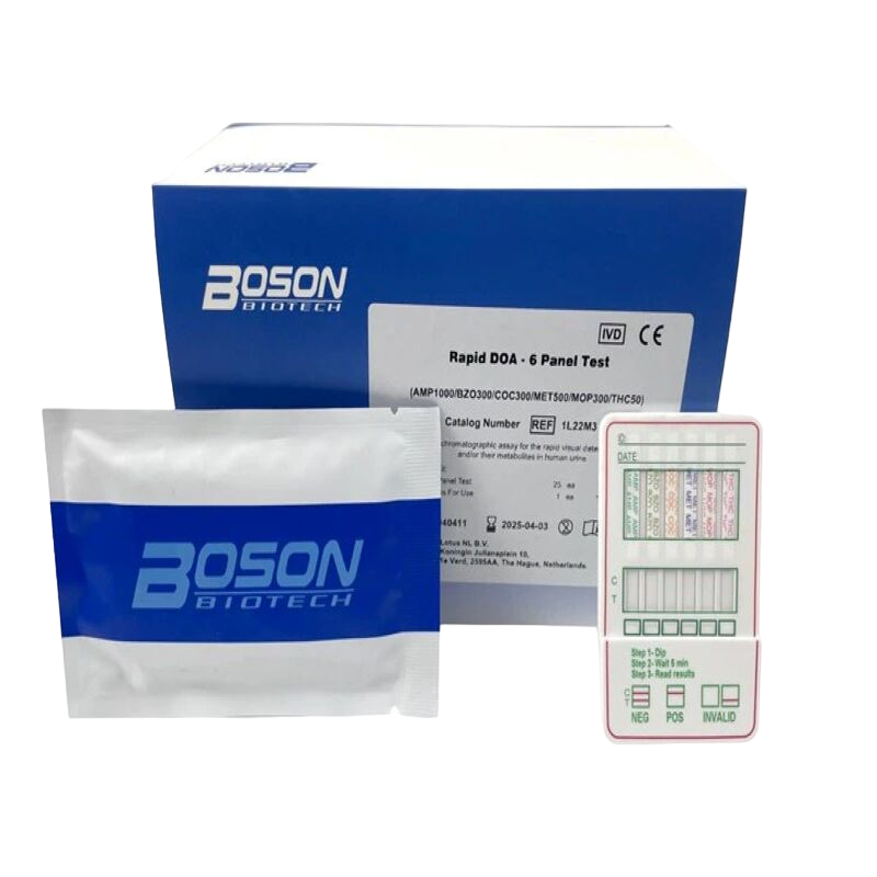 Швидкий тест на виявлення 6 видів наркотичних речовин, сеча, касета для занурення: 1L22M3, Xiamen Boson Biotech Co., Ltd.